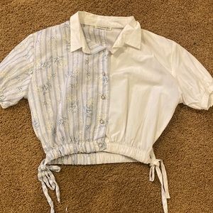 Floral Button Up with puff sleeves